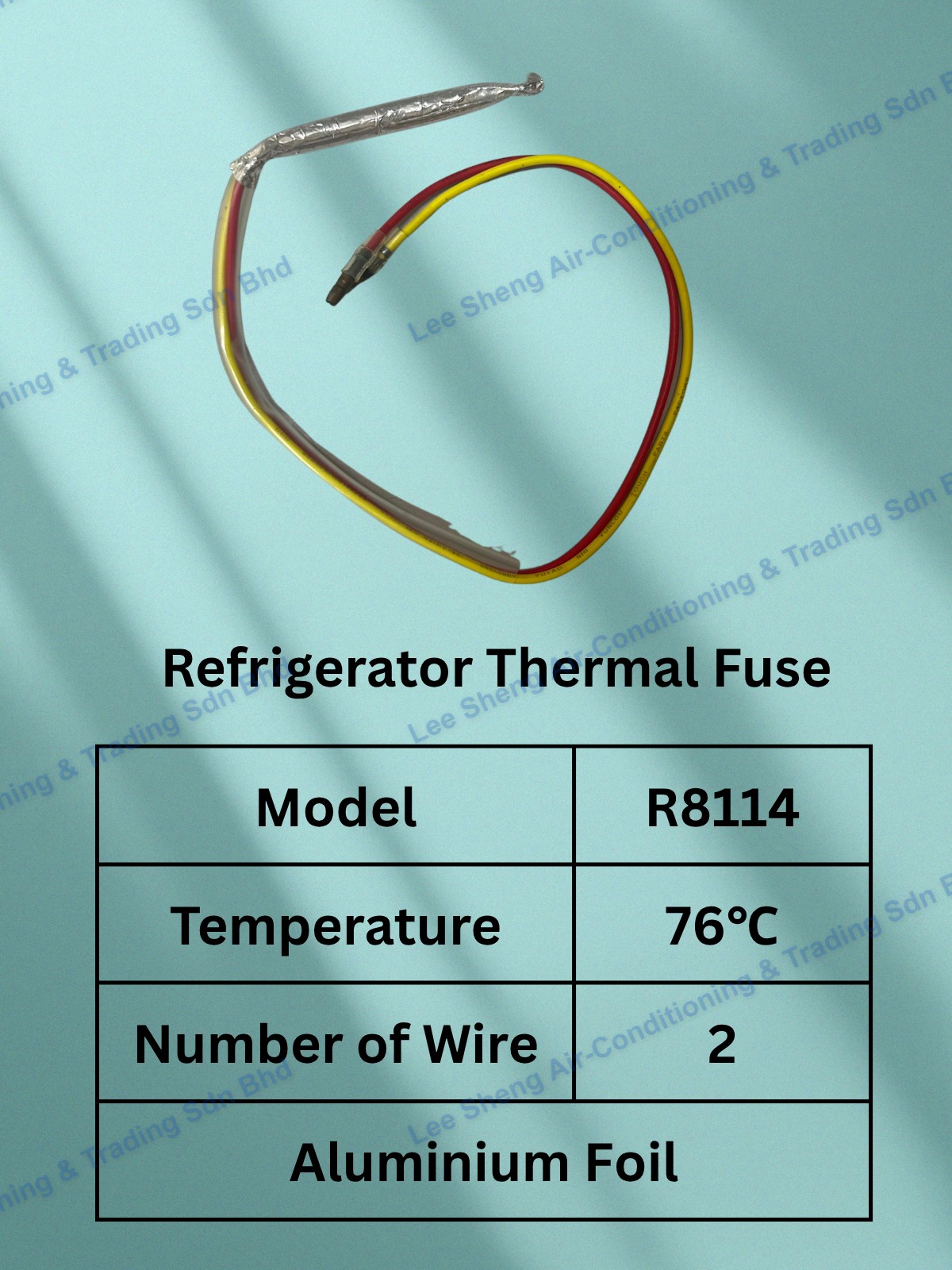 Thermal Fuse Aluminium Foil R8114 76 °C (2 Wire)