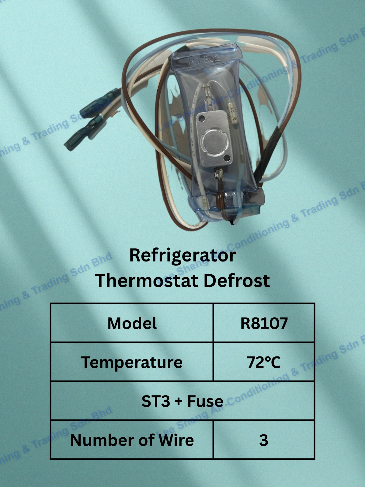 Thermostat Defrost ST3+Fuse R8107 72 °C (3 Wire)